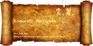 Komondi Melinda névjegykártya